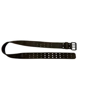 AllSaints Olive Green Military Inspired Suede Leather Belt Men's Size Small